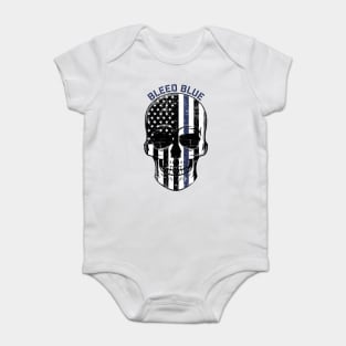 Bleed Blue for Police and Law Enforcement Officers Baby Bodysuit